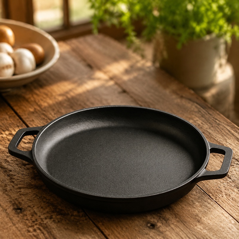 Cast Iron Skillet - 頑丈な鋳鉄製フライパン、ノンスティック加工、ステーキ、卵、パンケーキ、野菜の屋内外でのグリルに最適