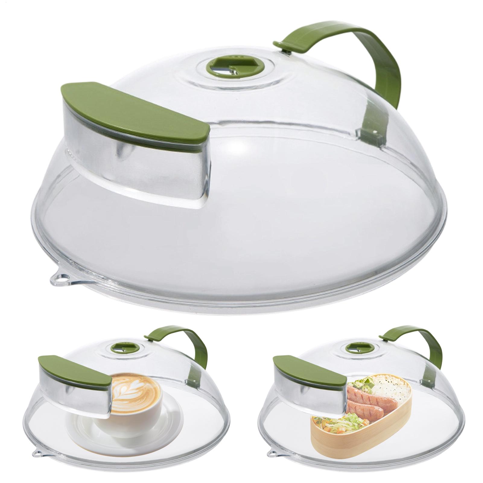 Kitchen Gadgets Modern - 多用途クリアマイクロ波スプラッターカバー、水蒸気付き、人間工学に基づいたハンドル付き、10インチプレート用フードカバー、キッチンガジェット