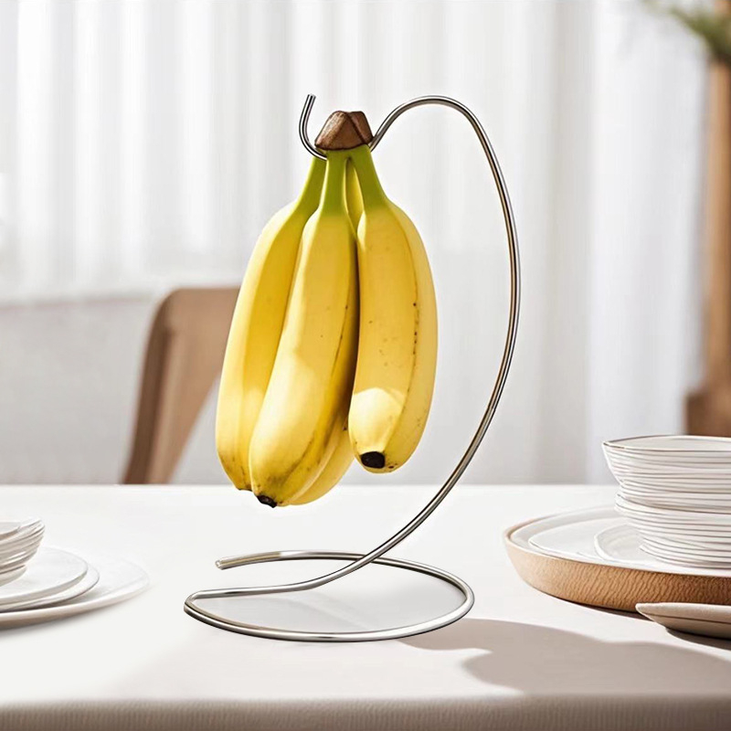 Kitchen Gadgets Modern - 1個入りバナナホルダー スタンド バナナを新鮮に保つ モダンなラックハンガー ツリースタンドフック キッチンカウンター用