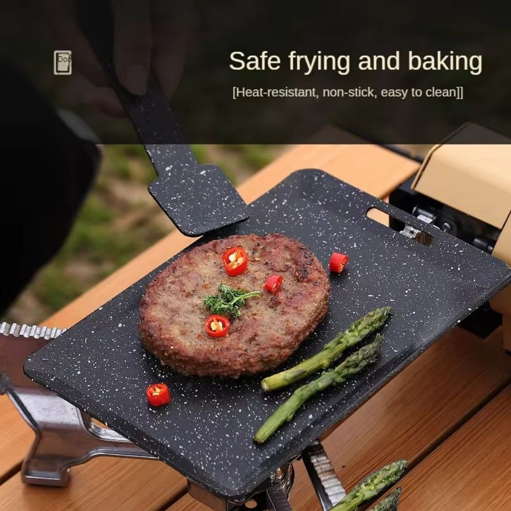Cast Iron Skillet - F5 20*13cm BBQグリルパン、コンロ用鋳鉄グリドルパン、ノンスティックバーベキュープレート、スパチュラ付き、屋外/屋内BBQ用