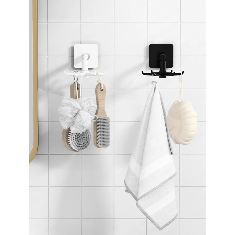 Kitchen Gadgets Needed - 5/10 個キッチンフック回転収納ラックパンチングなし壁掛けキッチン用品用品多機能棚