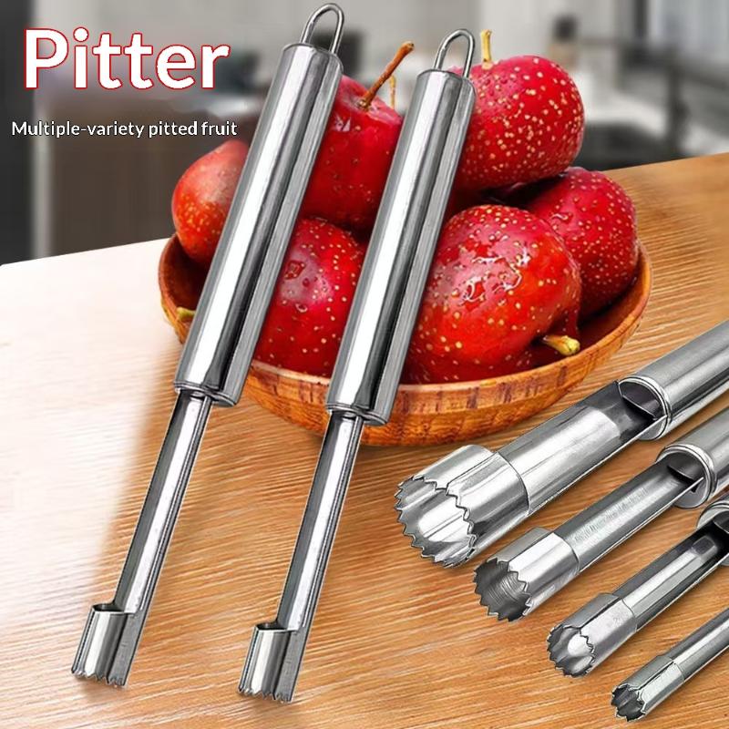 Kitchen Gadgets And Tools - 4 個フルーツコアリムーバーカッターキッチンガジェットステンレス鋼ホームツールリンゴ赤いナツメヤシチェリーコアラーフルーツコア除去ツール