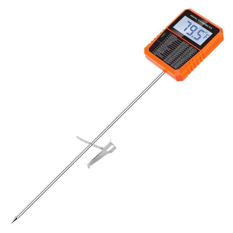 Instant Read Thermometer - Y42A-TP510 デジタル温度計 防水 ポットクリップ付き、8.1インチの長いプローブ付き、食品調理、肉、インスタント読み取り、キャンディー用