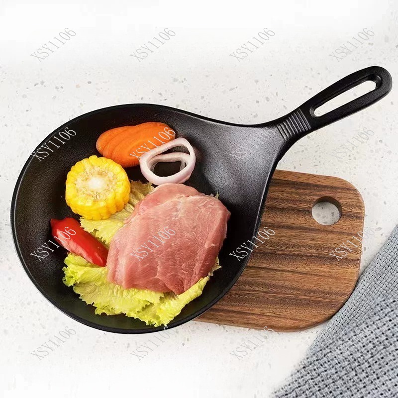 Cast Iron Skillet - 無塗装鋳鉄フライパン ロングハンドル ステーキ・オムレット用