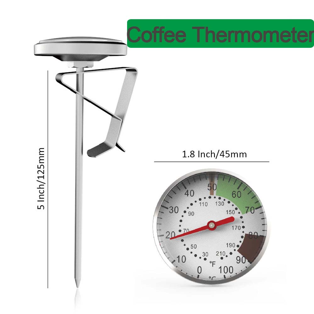 Kitchen Gadgets List - 0-100 ° C 食品温度計ステンレス鋼コーヒーミルク温度計調節可能なクランプキッチン食品調理ドリンクツールアクセサリー