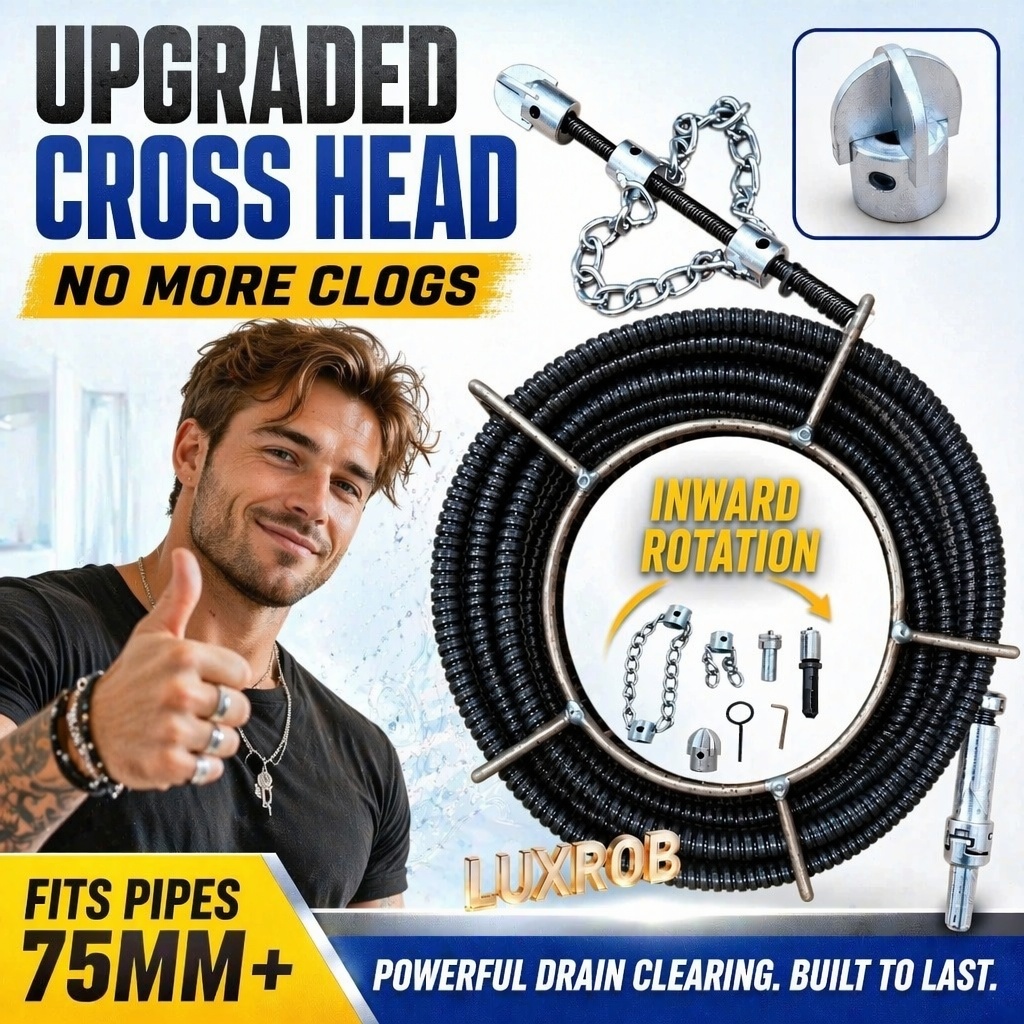 Kitchen Gadgets Electronic - 6-20Mヘビーデューティーソリッドドレインスプリング下水道浚渫機、クロスドリルビット付き電動パイプライン詰まり解消ツール、キッチン/バスルーム用