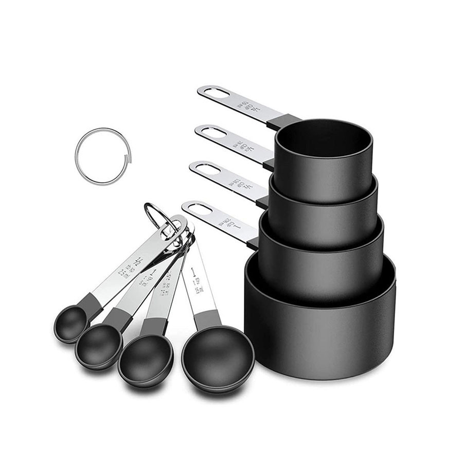 Kitchen Gadgets List - 4 個/8 個プラスチック計量カップスプーンセットステンレス鋼ハンドルキッチンベーキングツールアクセサリー計量ガジェット