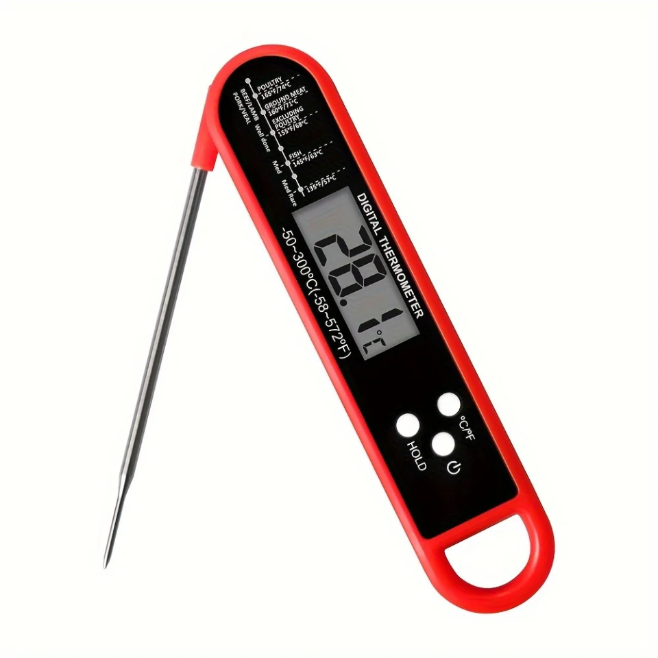 Instant Read Thermometer - プロ仕様デジタル肉用温度計、高精度インスタント読み取り、防水＆バックライト付き、グリル、バーベキュー、オーブン、キッチン用