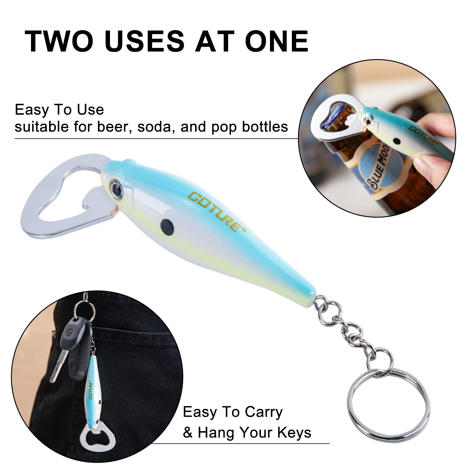 Goture 1 個釣りルアーボトルオープナー炭素鋼魚パター - Kitchen Gadgets List のレビューと価格