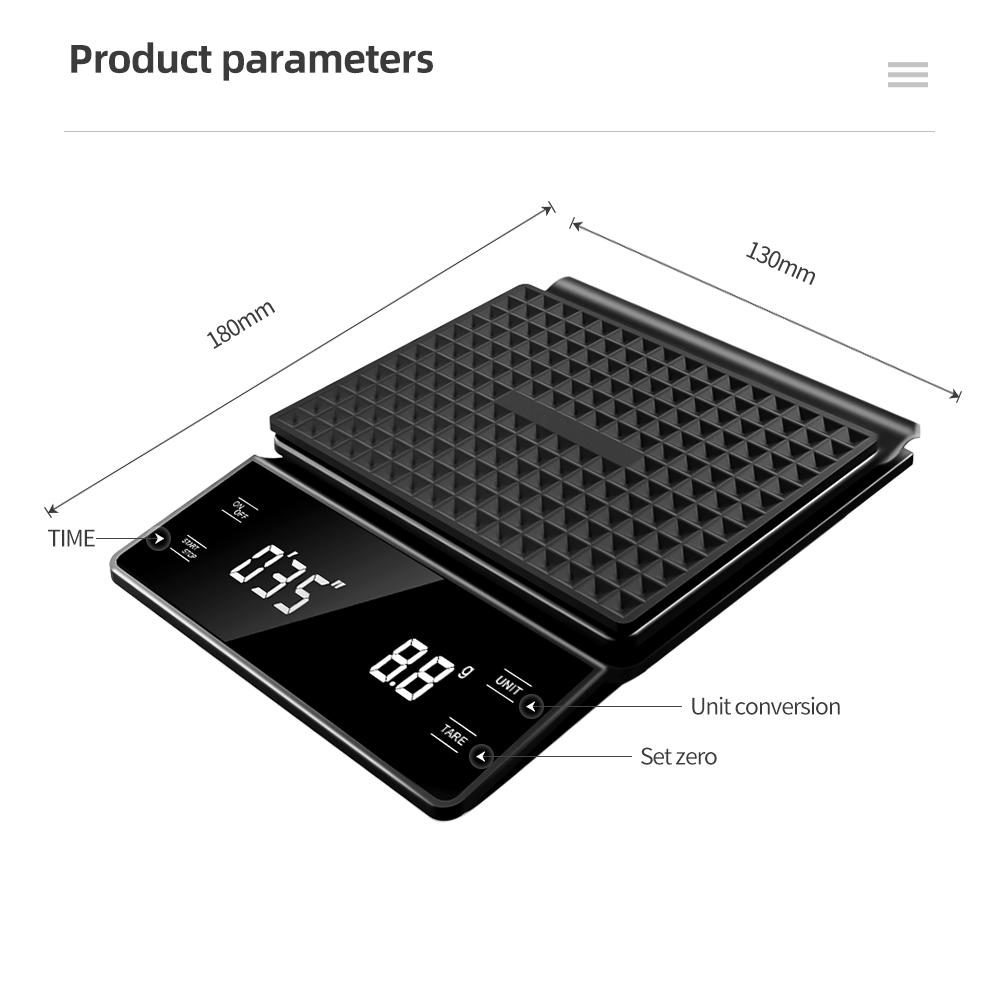 スマートコーヒー電子スケール 高精度デジタルタイマー LCD - Kitchen Gadgets Electronic のレビューと価格