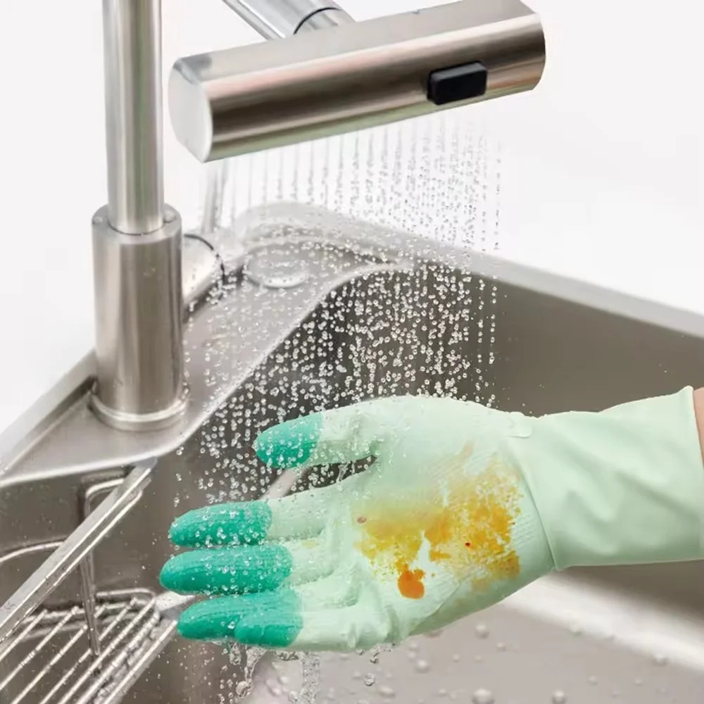 シリコン製食器洗い用クリーニンググローブ キッチン用品 滑り - Kitchen Gadgets Needed のレビューと価格