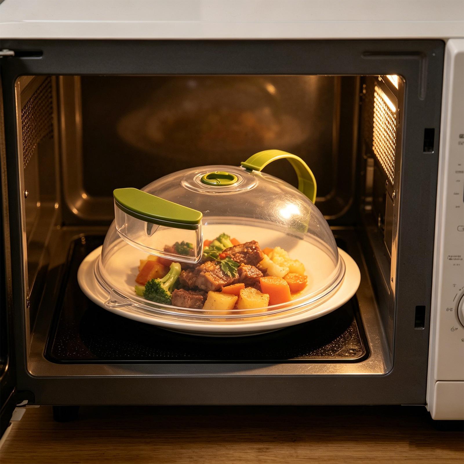 多用途クリアマイクロ波スプラッターカバー、水蒸気付き、人間工 - Kitchen Gadgets Modern のレビューと価格