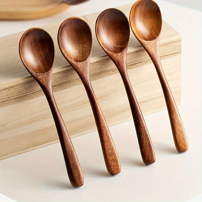 モダンな再利用可能な木製スプーンセット、夕食、コーヒー、牛乳 - Kitchen Gadgets Modern のレビューと価格