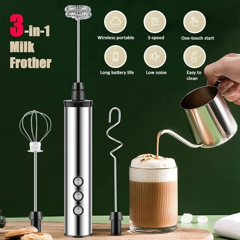 マグパイ3in1ハンドヘルド電動ミルク泡立て器ドリンクミキサ - Kitchen Gadgets Electronic のレビューと価格