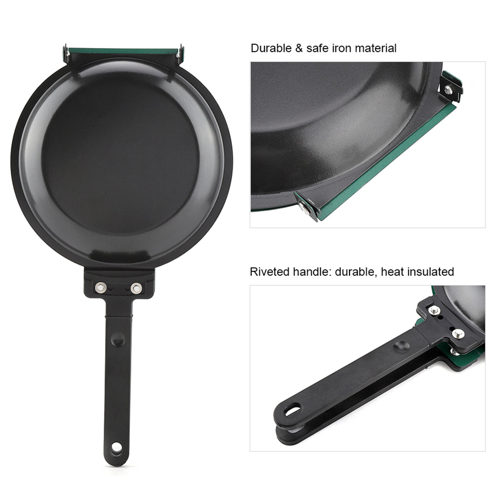両面チタン鋼コーティングフライパンパンケーキメーカー家庭用キ - Cast Iron Skillet のレビューと価格