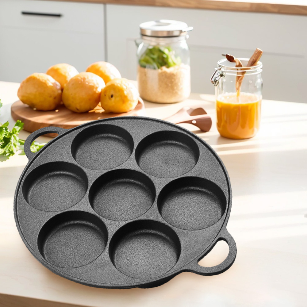 7穴フライパン鋳鉄製ノンスティックキッチン調理用ハムパン卵調 - Cast Iron Skillet のレビューと価格