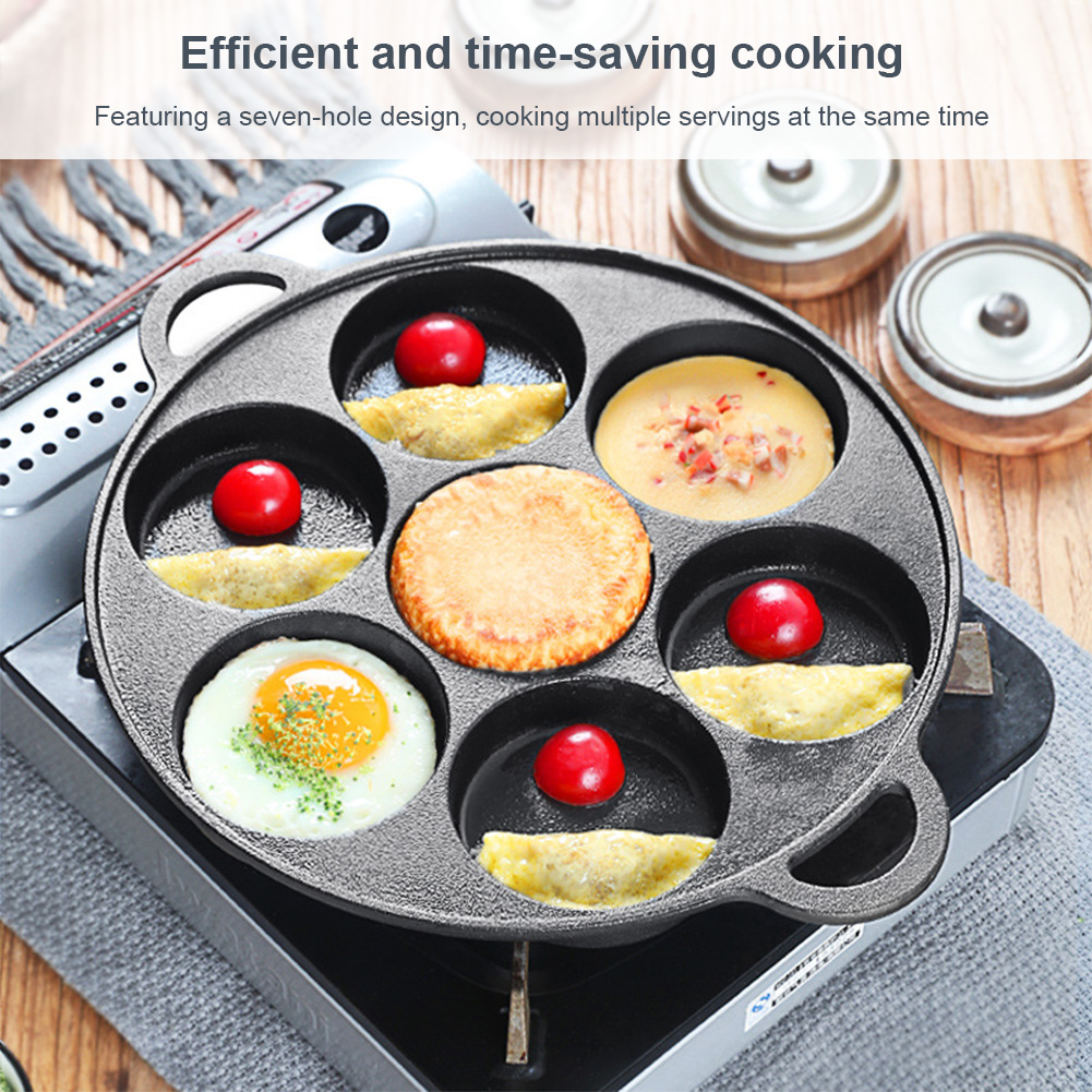 7穴フライパン鋳鉄製ノンスティックキッチン調理用ハムパン卵調 - Cast Iron Skillet のレビューと価格