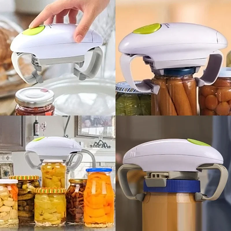 電動缶ボトル蓋オープナー両耳式ワンキー自動レストランスクリュ - Kitchen Gadgets Electronic のレビューと価格