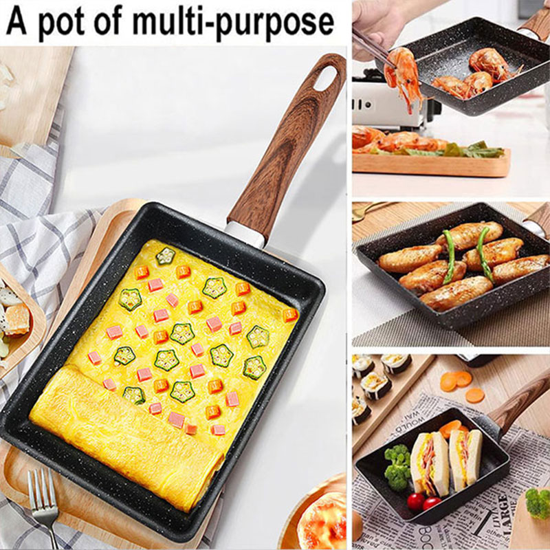 卵焼き日本オムレツパンテフロン加工卵パンスキレット長方形卵パ - Cast Iron Skillet のレビューと価格