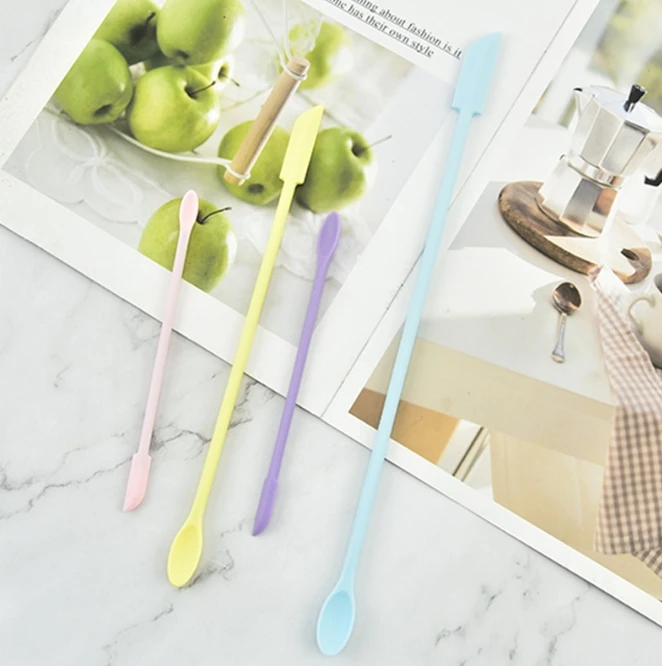 長い柄の耐熱シリコンスパチュラ,両端スクレーパーとスプーン, - Kitchen Gadgets List のレビューと価格