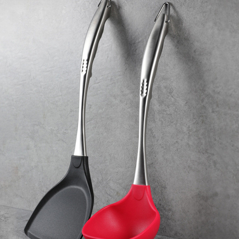 シリコン製スープ用お玉1個。耐熱性、焦げ付き防止加工。ステン - Kitchen Gadgets And Utensils のレビューと価格