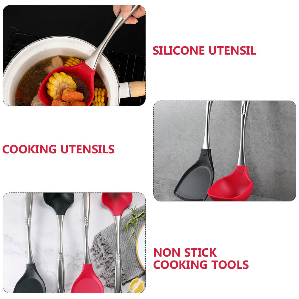 シリコン製スープ用お玉1個。耐熱性、焦げ付き防止加工。ステン - Kitchen Gadgets And Utensils のレビューと価格