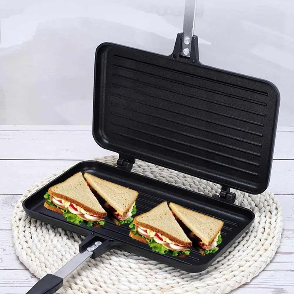 両面フライパンノンスティックサンドイッチメーカーワッフルパン - Cast Iron Skillet のレビューと価格