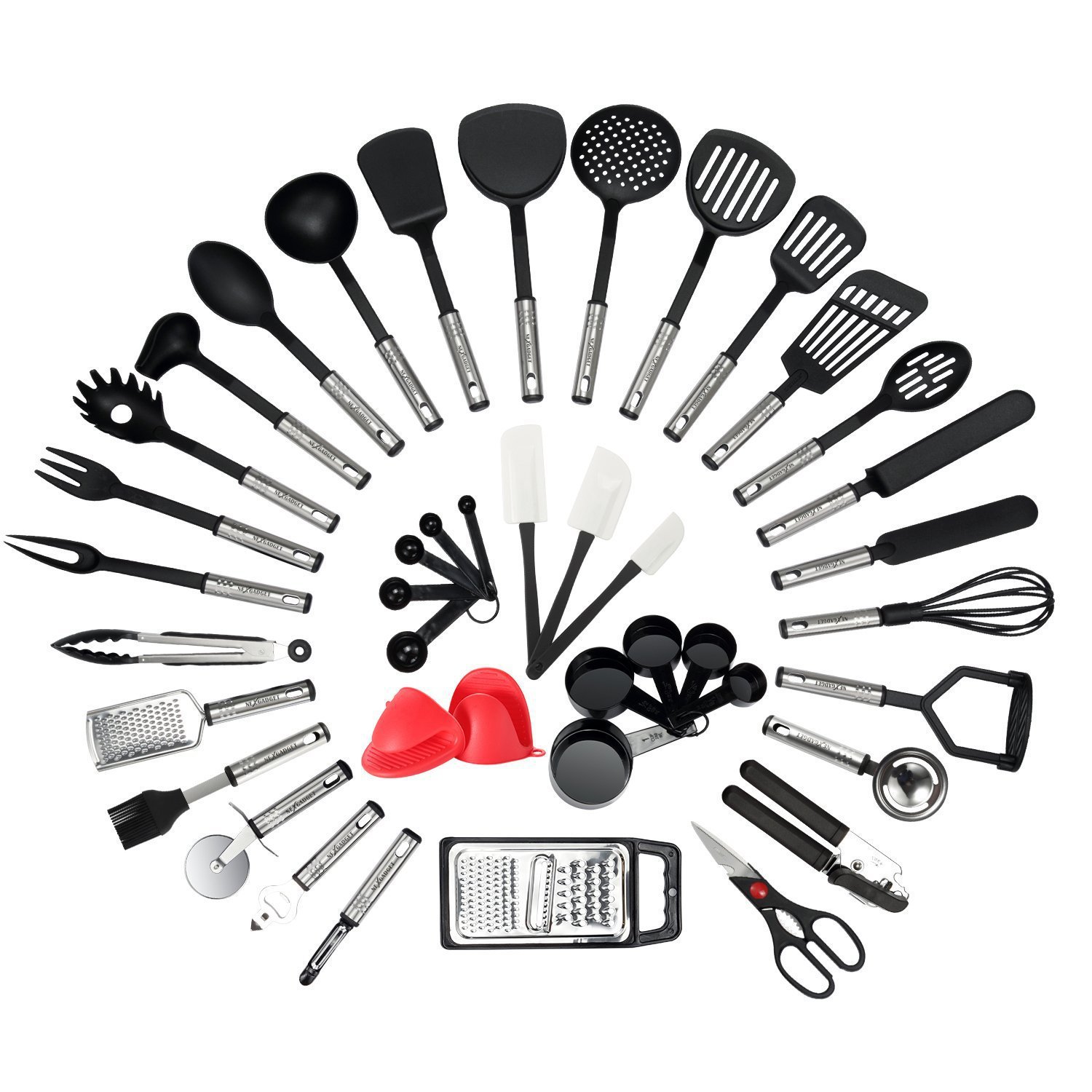 ホットセール42点セット ノンスティック耐熱ナイロンステンレ - Kitchen Gadgets And Tools のレビューと価格