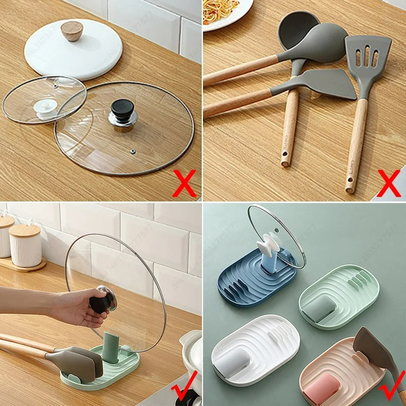 1 個多色折りたたみ式北欧スタイルポットホルダー蓋シャベル収 - Kitchen Gadgets Needed のレビューと価格