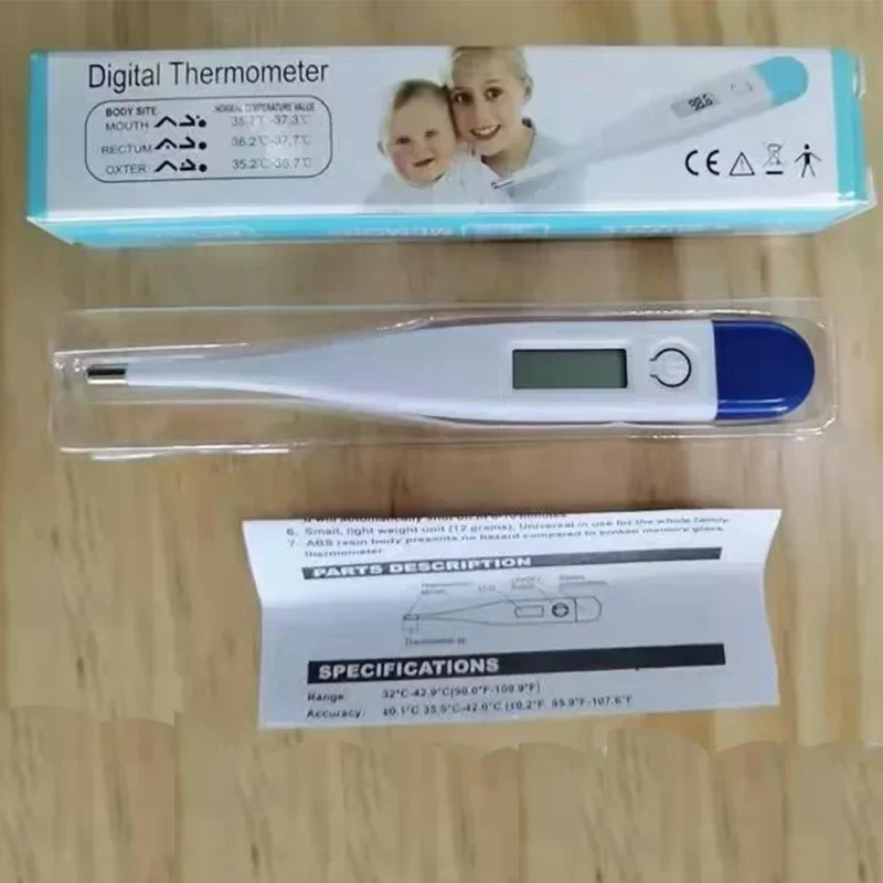 デジタル水温計 正確な口腔および脇の下温度測定 発熱警告機能 - Instant Read Thermometer のレビューと価格