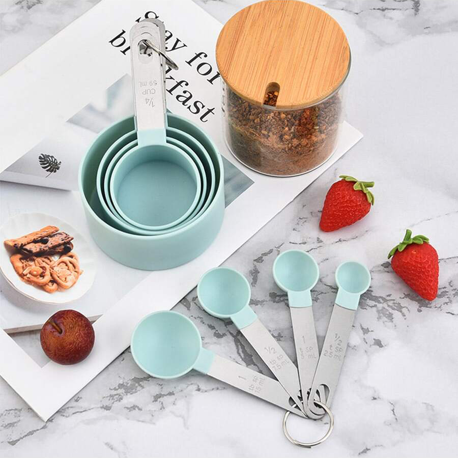 4 個/8 個プラスチック計量カップスプーンセットステンレス - Kitchen Gadgets List のレビューと価格