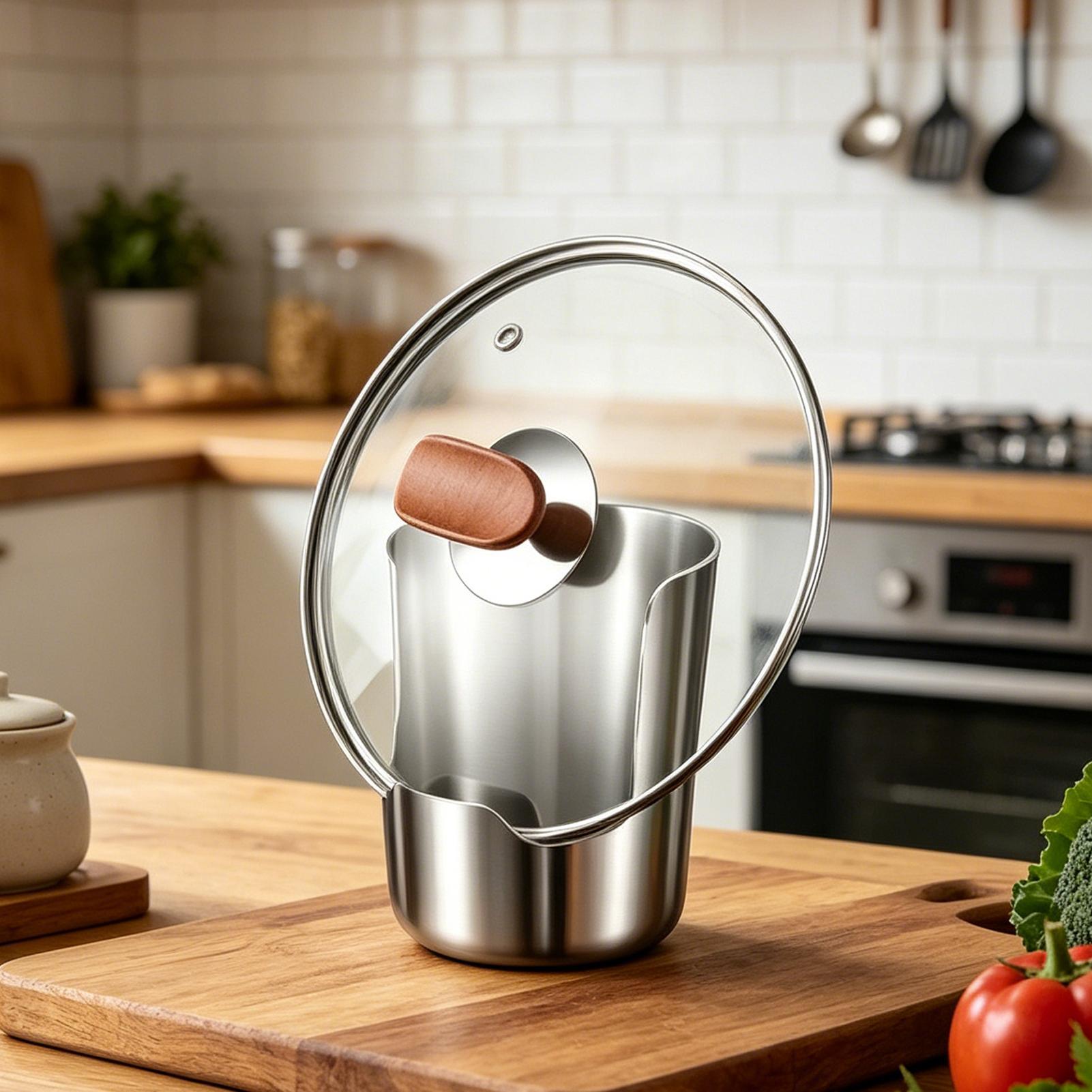 ステンレス製鍋蓋ホルダー、多機能カウンタートップ用調理器具置 - Kitchen Gadgets And Utensils のレビューと価格
