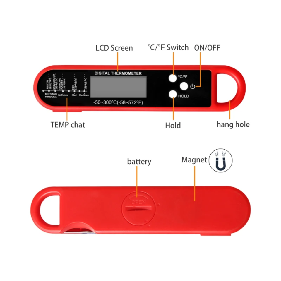 プロ仕様デジタル肉用温度計、高精度インスタント読み取り、防水 - Instant Read Thermometer のレビューと価格