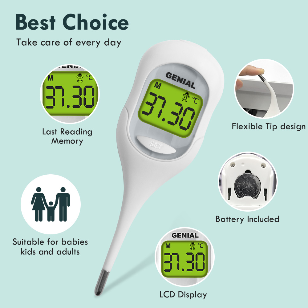 8秒の高速読み取りデジタル口腔体温計、大人、子供、赤ちゃん用 - Instant Read Thermometer のレビューと価格