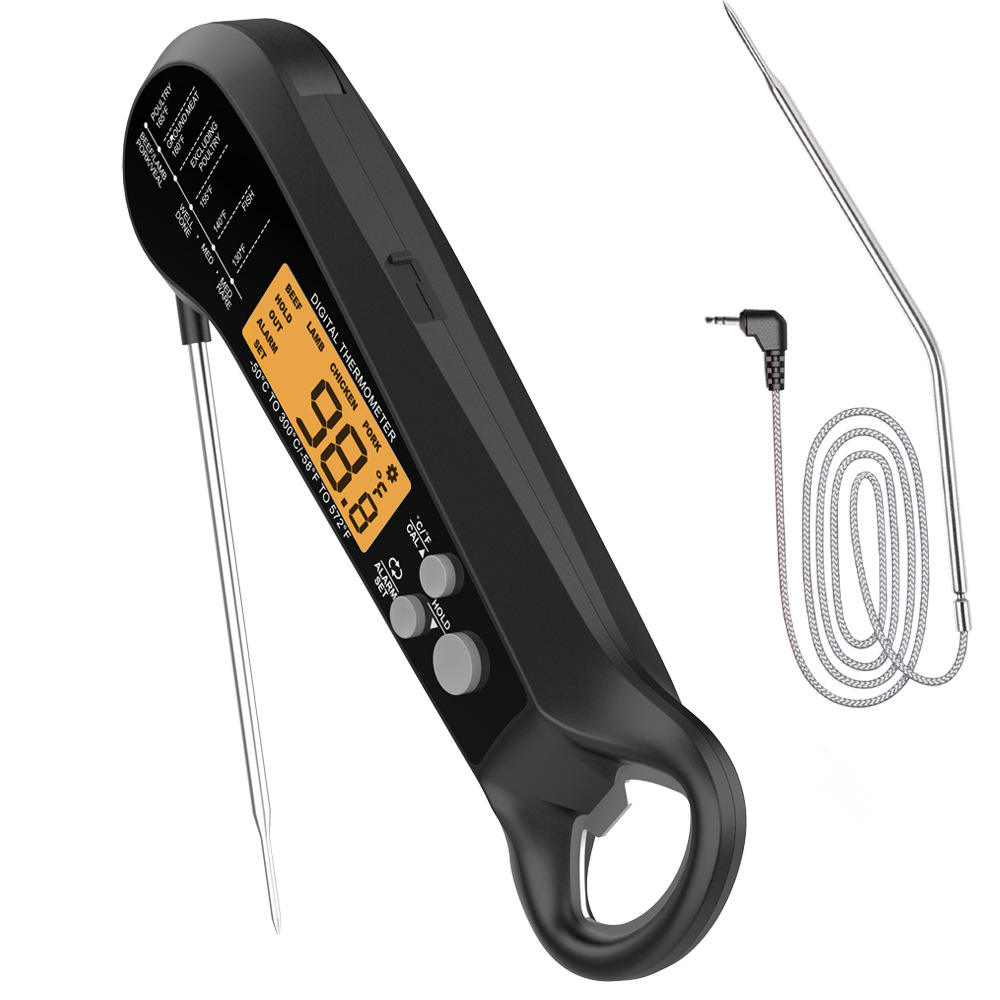 プロ仕様デジタル肉用温度計 防水仕様 2つのプローブ付き 長 - Instant Read Thermometer のレビューと価格